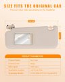 Ocpty 74320-42500-b3 Left Driver Side Beige Windshield Sun Visor Mirror W White License Plate Light Replacement Fit For 2006