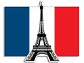 Eiffel Tower On The France Flag Shaped Sticker Love Paris French Travel Visit Wine Country 