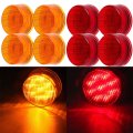 8pcs 2 9 Led 4amber 4red Light Side Marker Clearance Round Sl-910-r Lights