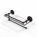 Allied Brass Pqn-1pt 16-gal Prestige Que Collection Paper Towel Holder With 16 Inch Gallery Glass Shelf Antique Bronze 