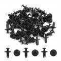 Uxcell 50 Pcs 6mm Black Plastic Push-type Rivet Fender Bumper Car Hole Clips Fastener