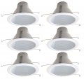 6-pack-6 Deep Self Flange Air-shut Baffle Trim For Line Voltage Recessed Light-white 