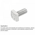 Uxcell Square Head Bolt 2pcs M8x16mm Fully Thread 304 Stainless Steel Grade C Machine Screws