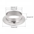Uxcell 304 Stainless Steel Fitting Long Weld Clamp Ferrule Fits 54mm X 20mm