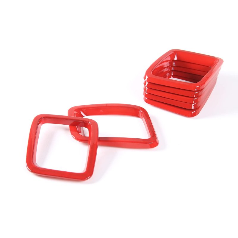 Grille Grill Cover Inserts Frame Trims Kit For Jeep Compass 2017 2018 2019 Red Abs Front 7 Piece Set