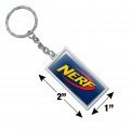 Graphics More Nerf Logo Rectangle Keychain In Chrome Plated Metal