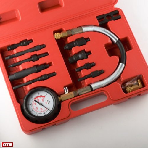 12pcs Compression Test Kit For Direct And Indirect Injection Diesel Engines With Pressure Relief Valve 90 Degrees Elbow Part