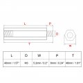Uxcell 30pcs M3 40 6mm Female Male Thread Brass Hex Standoff Spacer Screws Pcb Pillar