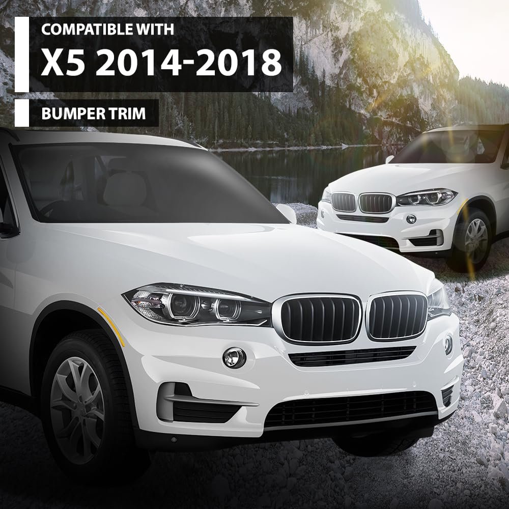 Front Bumper Trim Grille Molding Kit For Bmw X5 2014 2018 Silver Chrome Finish Fits Sdrive35i Xdrive35d Xdrive35i Xdrive50i And