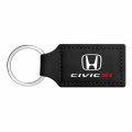 Ipick Image Compatible With Honda Civic Si Rectangular Black Leatherette Key Chain