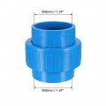 Uxcell 50mm X Pvc Pipe Fitting Union Solvent Socket Quick Connector Blue 2pcs