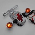 Httmt- Chrome Smoke Metal Cross Tail Light Brake Turn Signal Compatiable With Big Twin Fl Motorcycle Bike P N Xh3118b-d-01-cd