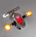 Httmt- Chrome Smoke Metal Cross Tail Light Brake Turn Signal Compatiable With Big Twin Fl Motorcycle Bike P N Xh3118b-d-01-cd