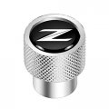 Ipick Image For Nissan 370z Z Logo In Black On Shining Silver Aluminum Tire Valve Stem Caps