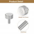 Uxcell M4x8mm Knurled Thumb Screws 5pcs 304 Stainless Steel Flat Head Fully Threaded Bolts Grip Knobs Fasteners