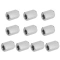 10pcs Unc 1 4 -20 Coupling Nuts 15mm Length 304 Stainless Steel Hex Rod Coupler Nut Fully Threaded Studding Connector Fasteners 