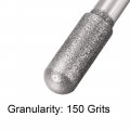 Uxcell Diamond Burrs Bits Grinding Drill Carving Rotary Tool For Glass Stone Ceramic 150 Grit 1 4 Shank 8mm Cylinder Ball Nose
