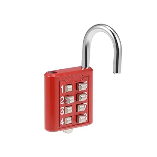 8-digit Combination Padlock Push Button Lock For Locker Cabinet Red