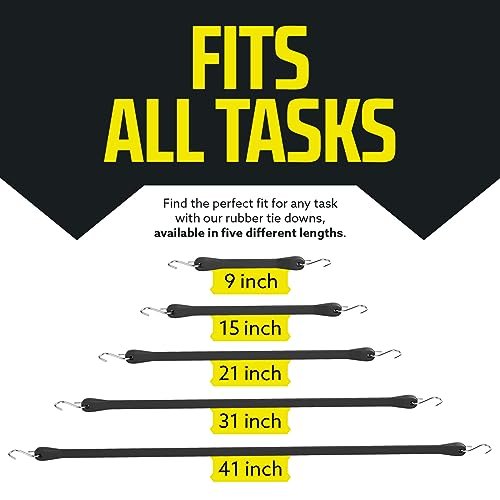 Natural Rubber Tarp Straps 41 In Long Pack Of 50 Bungee Cord Tie Downs With Metal S Hooks For Flatbed Trailers And Cold