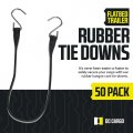 Natural Rubber Tarp Straps 41 In Long Pack Of 50 Bungee Cord Tie Downs With Metal S Hooks For Flatbed Trailers And Cold
