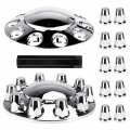 Front Axle Wheel Cover Standart Hubcap 33mm For Semi Truck Chrome Plated Abs Plastic Universal Fit 2 Pack 