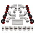 12 Pcs Universal 3 Aluminium Turbo Intercooler Piping Silicone Coupler Stainless Steel Clamp Kit Polished 