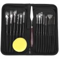 Wooxgehm Oil Brush Set 15 Brushes With Blade And Sponge For Acrylic Watercolour Gouache Painting Perfect Artists Kids