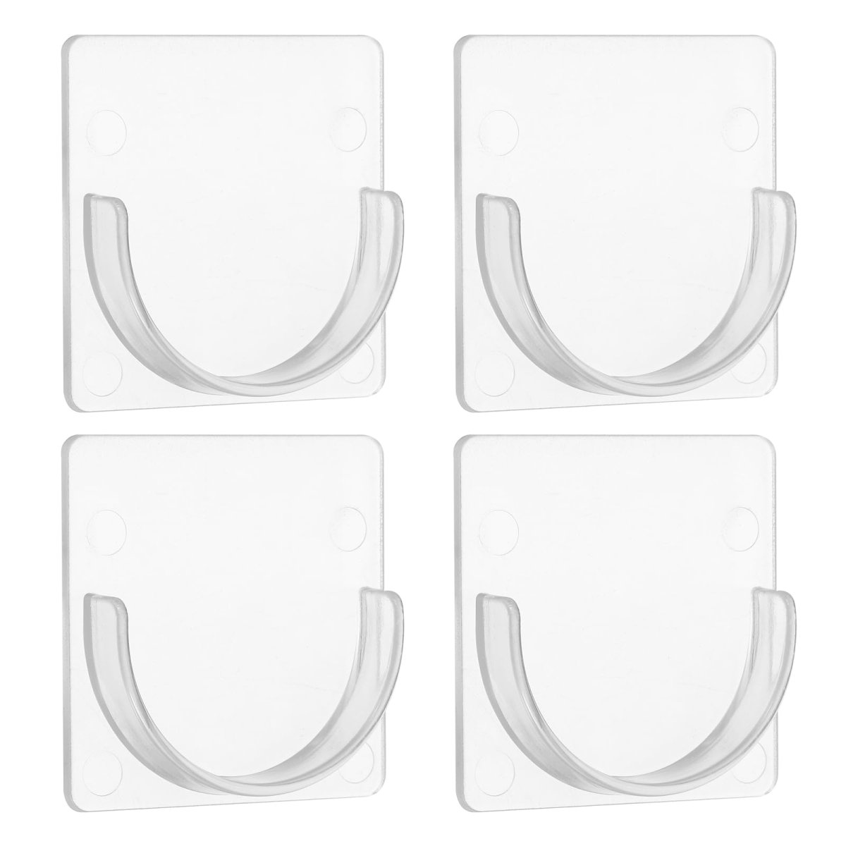 4 Pack Shower Rod Holder 1 61 Inch Adhesive Curtain No Drilling Holders With Glue For Bathroom Bedroom Clear Rod Not Included