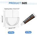 4 Pack Shower Rod Holder 1 61 Inch Adhesive Curtain No Drilling Holders With Glue For Bathroom Bedroom Clear Rod Not Included
