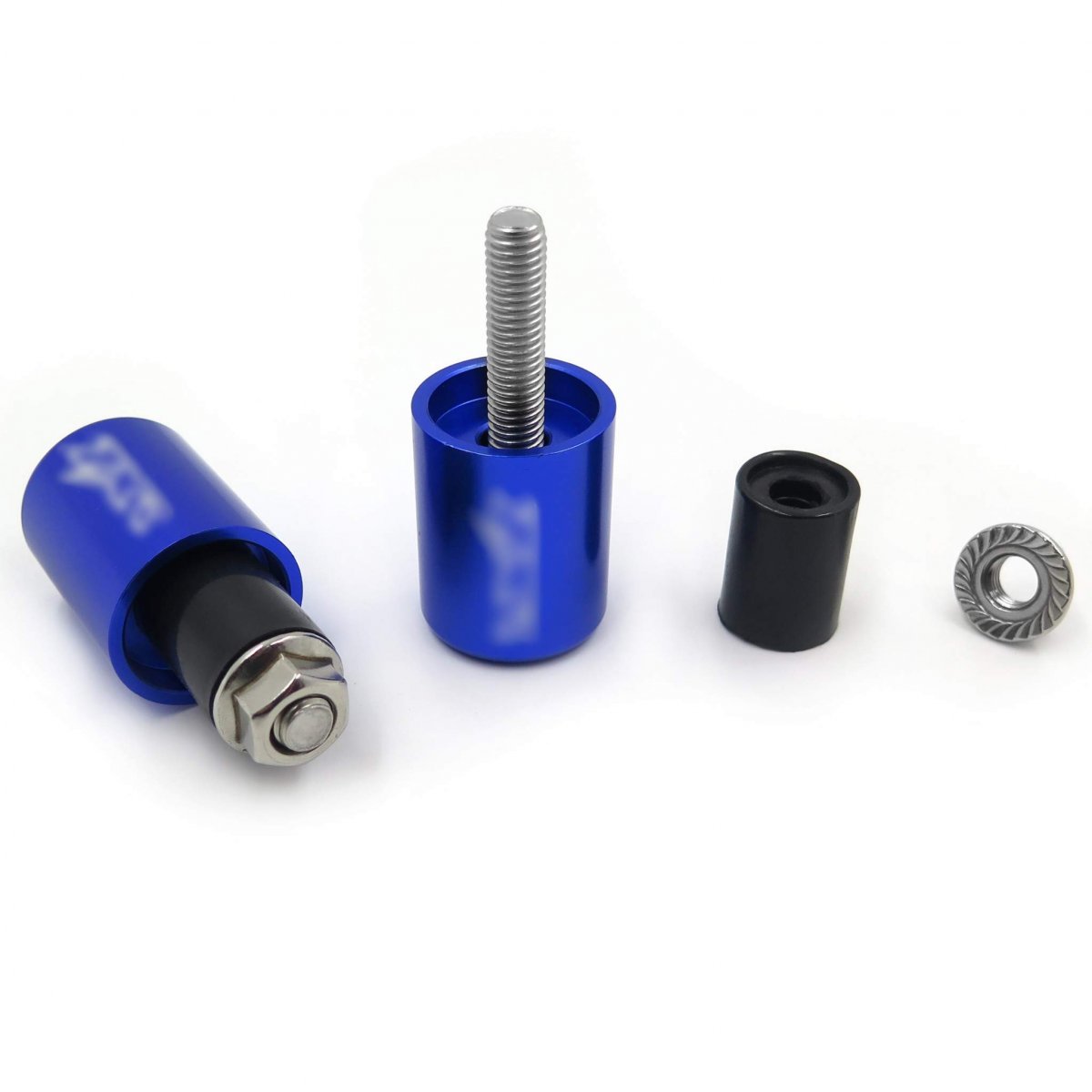 Blue Rubber Bar Ends For Kawasaki Ninja 250 500 Zx600 Zx6 636 Zzr600 Zx6r Zx6rr