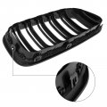 X Autohaux 1 Pair Glossy Black Car Hood Kidney Bars Front Grille Double Line 4 Door For Bmw F06 2012-2018