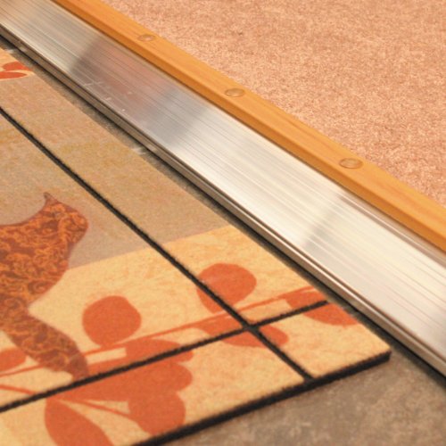 Adjustable Aluminum Thermal Break Door Threshold Silver 36 In With Riser To Seal Uneven Gaps And Block Drafts Moisture Dust