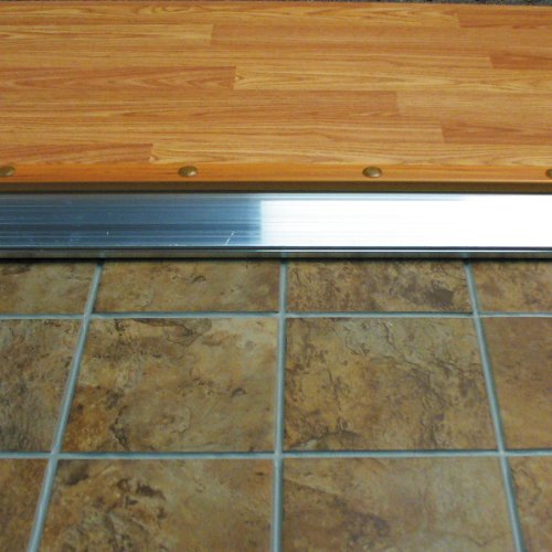 Adjustable Aluminum Thermal Break Door Threshold Silver 36 In With Riser To Seal Uneven Gaps And Block Drafts Moisture Dust