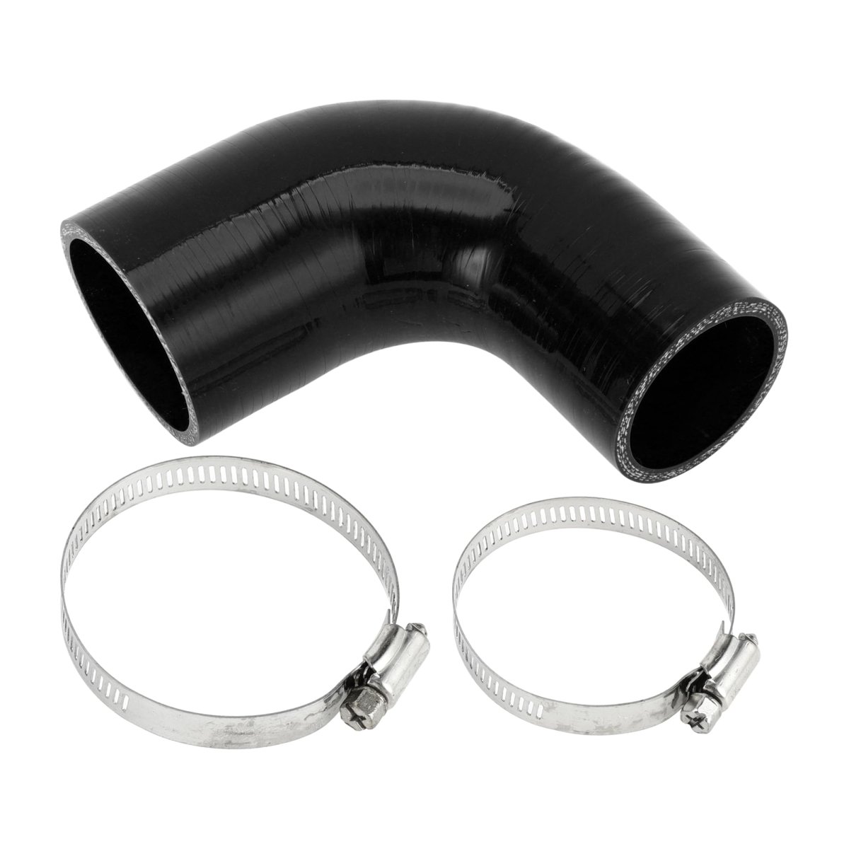 1 Set 51mm 2 01 -60mm 36 Id 102mm 4 02 Length 90 Degrees Black Car Silicone Hose With Clamps Coolant Universaset 51mm 2 01