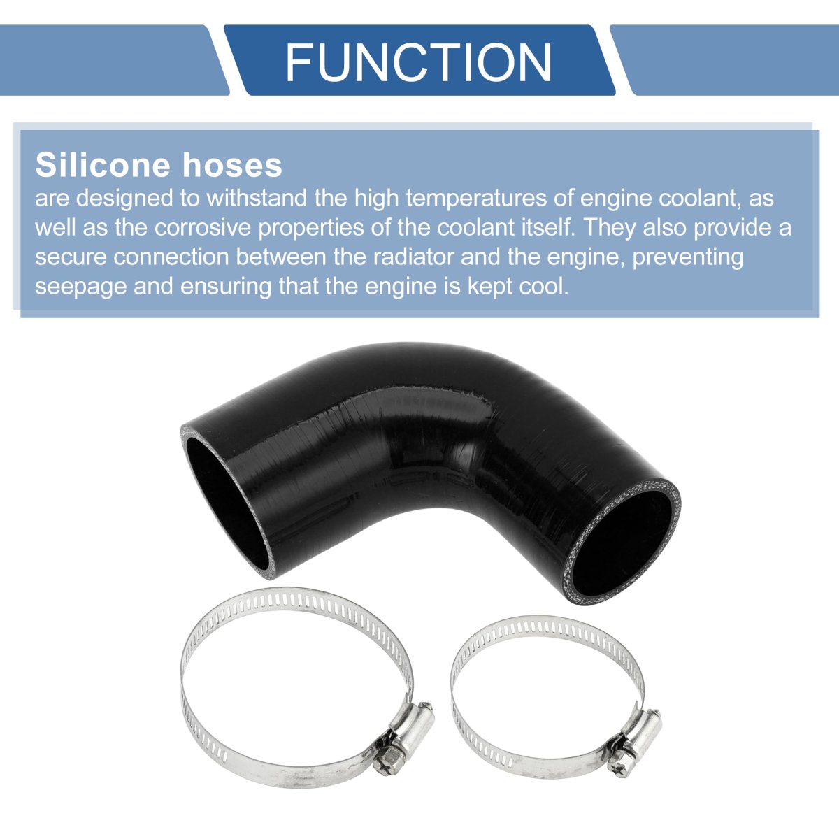 1 Set 51mm 2 01 -60mm 36 Id 102mm 4 02 Length 90 Degrees Black Car Silicone Hose With Clamps Coolant Universaset 51mm 2 01