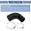 1 Set 51mm 2 01 -60mm 36 Id 102mm 4 02 Length 90 Degrees Black Car Silicone Hose With Clamps Coolant Universaset 51mm 2 01