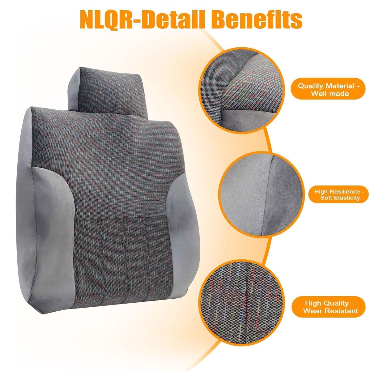 Front Driver Side Top Lean Back Cloth Seat Cover Replacement Medium Quartz Gray D5 C3 For Dodge Ram 1500 2500 3500 1994 1995
