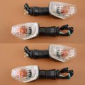 Cicitree 4pcs Clear Lens Front Rear Side Turn Signal Light Connector Lamp Indicator Fit For Kawasaki Zx-6r Kle500 Kle650 Klr650