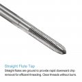 Uxcell 4pcs Metric Thread Taps M3 X 0 5 H2 High Speed Steel Straight Flutes Machine Screw Threading Tapping Repair Tools