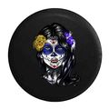 Beautiful Sugar Skull Girl Mexican Latin Tire Cover Black 33 In 