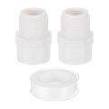 Pvc Male Adapter Pipe Fitting 2pcs 3 4 2-way Connectors With Sealant Tape Socket X Thread Hose Coupling For Plumbing Water Line 