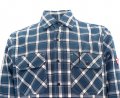 Ticomela Fr Shirts For Men Flame Resistant Nfpa2112 Blue White Plaid 7oz S Welding Shirt