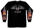 Hot Leathers Black Xxx-large Lone Wolf No Club Biker Long Sleeve Double Sided T-shirt 