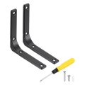 2pcs Floating Shelf Brackets 5 X Inch L-shape Wall Bracket Supports With Screws For Wood Shelves Cabinets Countertop Support 
