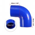 X Autohaux 1 Set 76mm 3 0 Id 90 Degree Elbow Engine Silicone Hose Blue For Car Intercooler Intake Piping With 2 Pcs Clamps