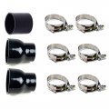 Squirrelly Silicone Reducer Coupler Kit 9 Pack 3 To 5 4 Straight And 6x T-bolt Clamps Black 