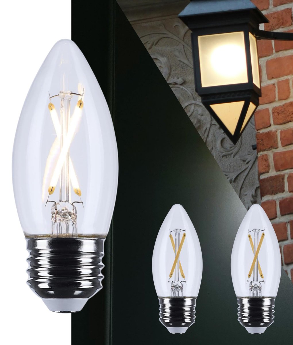B11 Led Light Bulb S12502 5 5w Soft White 3000k 500 Lumens E26 Medium Base 92 Cri Dimmable Wet Rated Ip65 Enclosed Fixture 120v