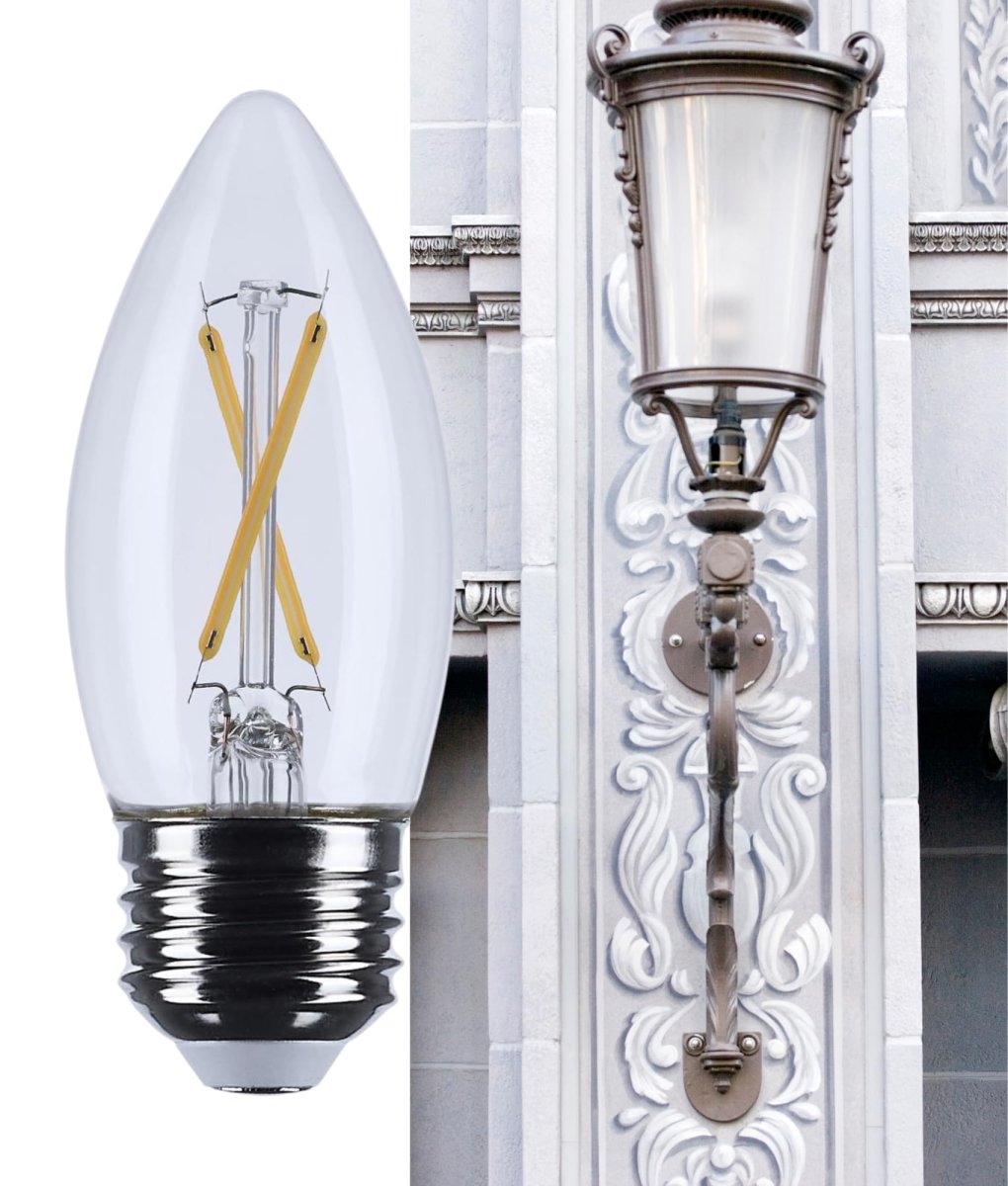 B11 Led Light Bulb S12502 5 5w Soft White 3000k 500 Lumens E26 Medium Base 92 Cri Dimmable Wet Rated Ip65 Enclosed Fixture 120v