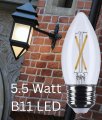 B11 Led Light Bulb S12502 5 5w Soft White 3000k 500 Lumens E26 Medium Base 92 Cri Dimmable Wet Rated Ip65 Enclosed Fixture 120v