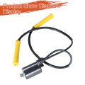2 Pcs Ignition Coil And Wire Cap Replacement For Honda Vtx1300 2003-2020 30510-mm8-003 30700-mea-671
